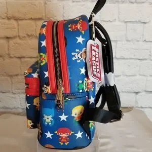 Loungefly Justice League DC Chibi Blue Mini Backpack Bag New Loungefly DC Comics Justice League Chibi Mini Backpack  main image 3